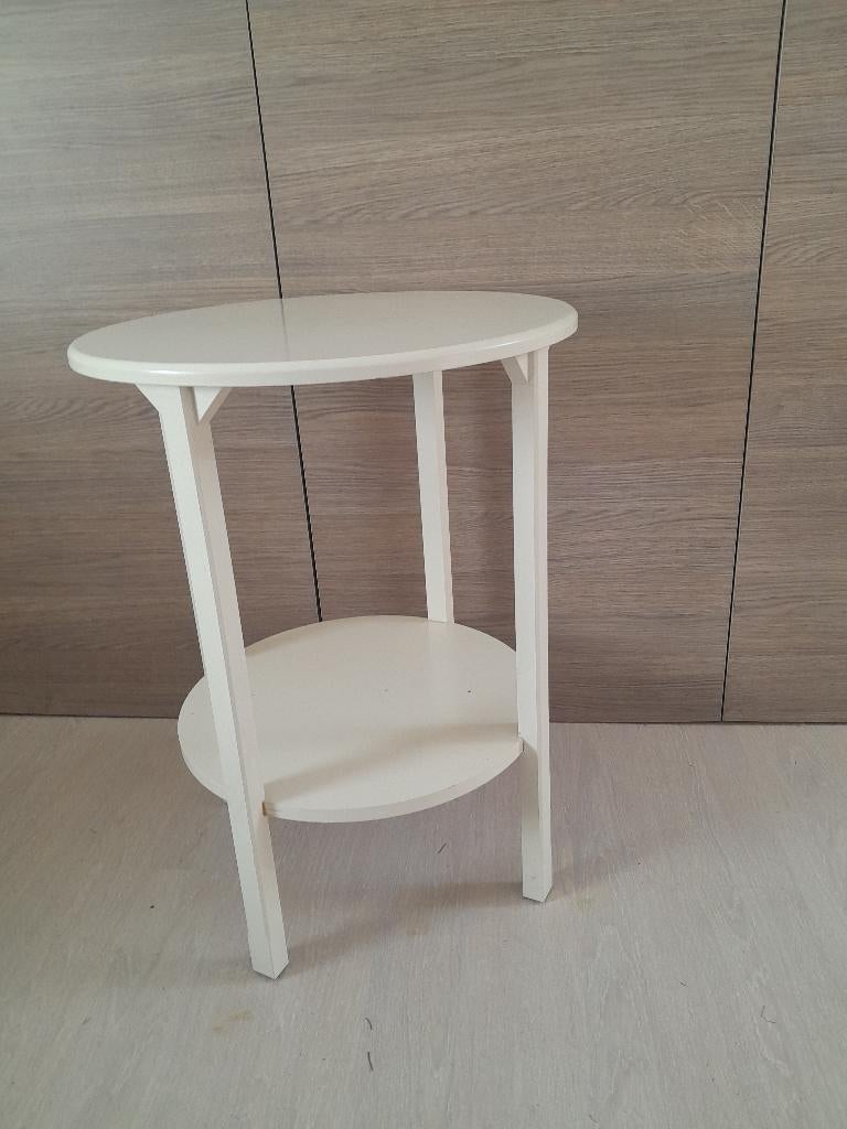 Bijzettafel 65 cm, Huis en Inrichting, Tafels | Bijzettafels, 45 tot 60 cm, Rond, Zo goed als nieuw, Hout