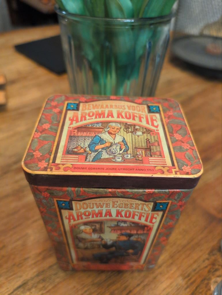 Vintage Douwe Egberts Aroma Koffie Blik 'De Veldwachter', Verzenden
