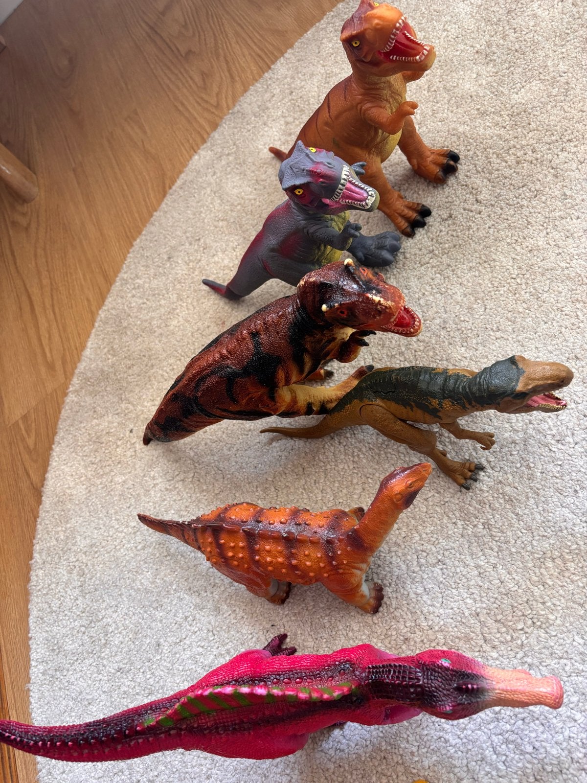 Dinosaurus speelgoed - 7 zachte, 1 hard plastic, Ophalen of Verzenden, Gebruikt