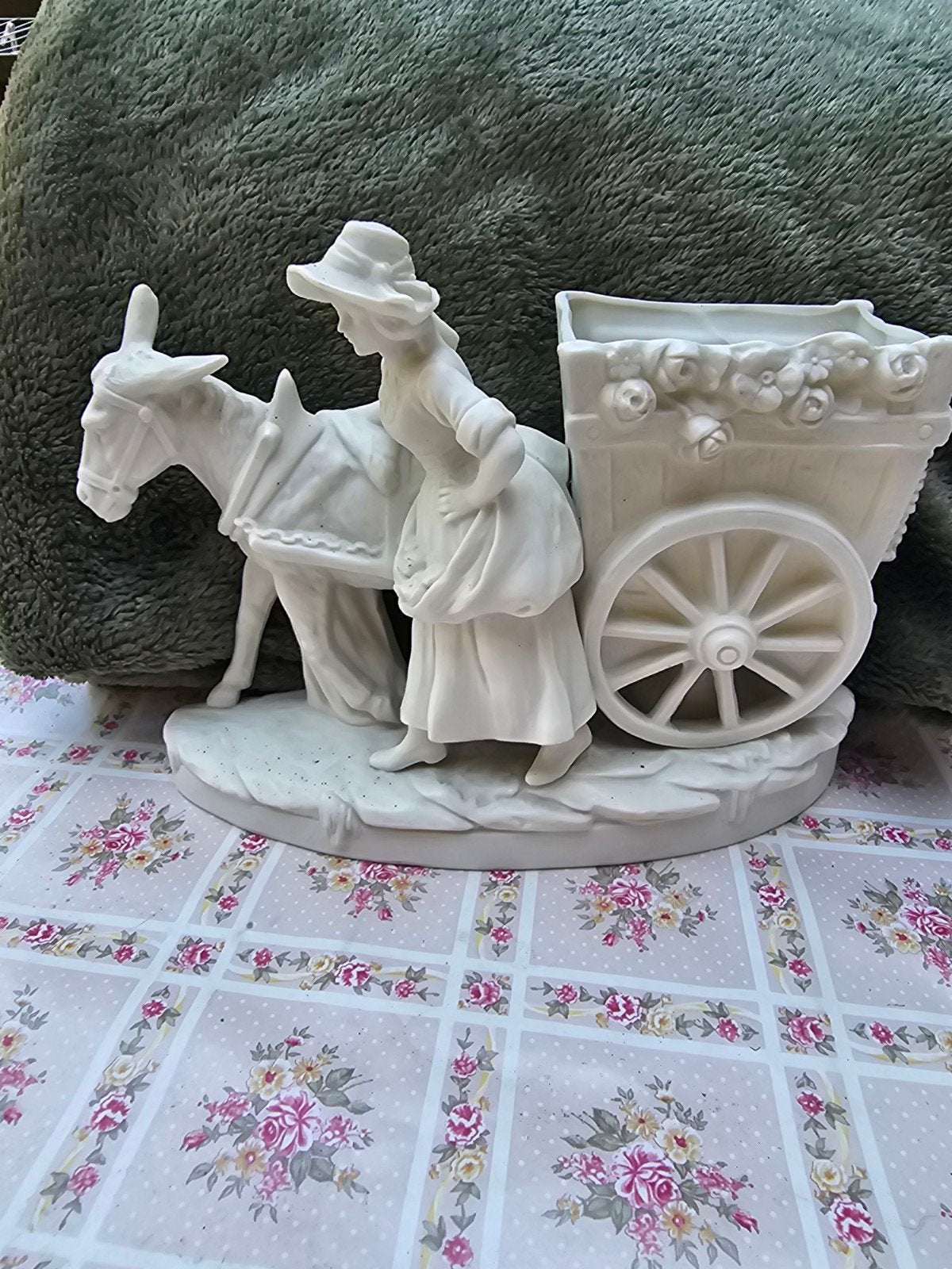 Dame met ezel, vintage Duits keramiek, Ophalen of Verzenden