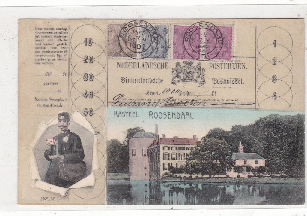 Roosendaal bij Velp-Kasteel Roosendaal Postbodekaart 1907, Ophalen of Verzenden, Voor 1920, Gelopen, Gelderland