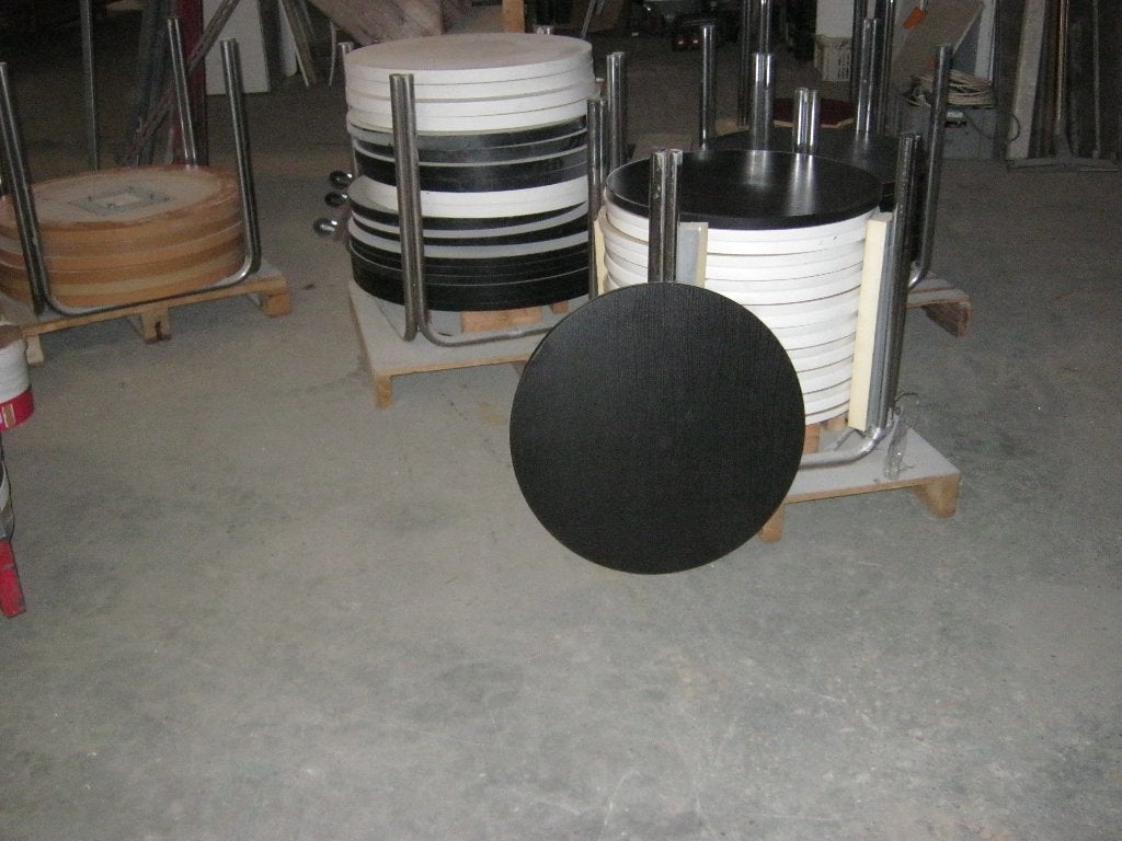 Ronde tafelbladen hout/formica - wit, zwart, beuken, Huis en Inrichting, Ophalen, Gebruikt, 50 tot 100 cm, Rond