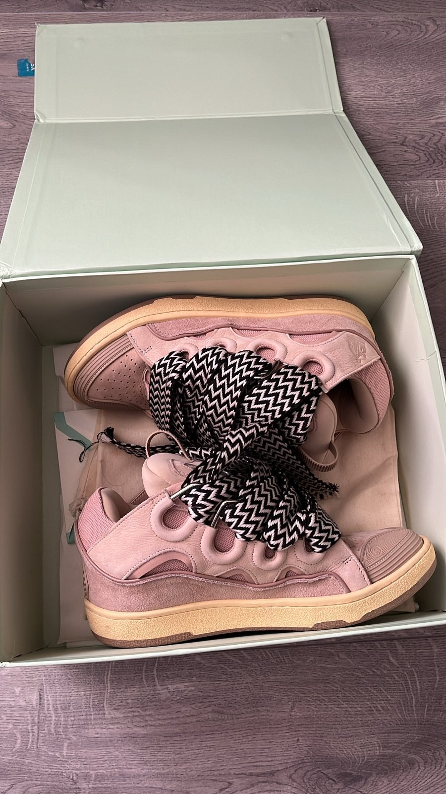 Lanvin Curb Sneakers Roze - Maat 41 (valt als 42), Ophalen of Verzenden, Zo goed als nieuw, Overige kleuren, Sneakers of Gympen
