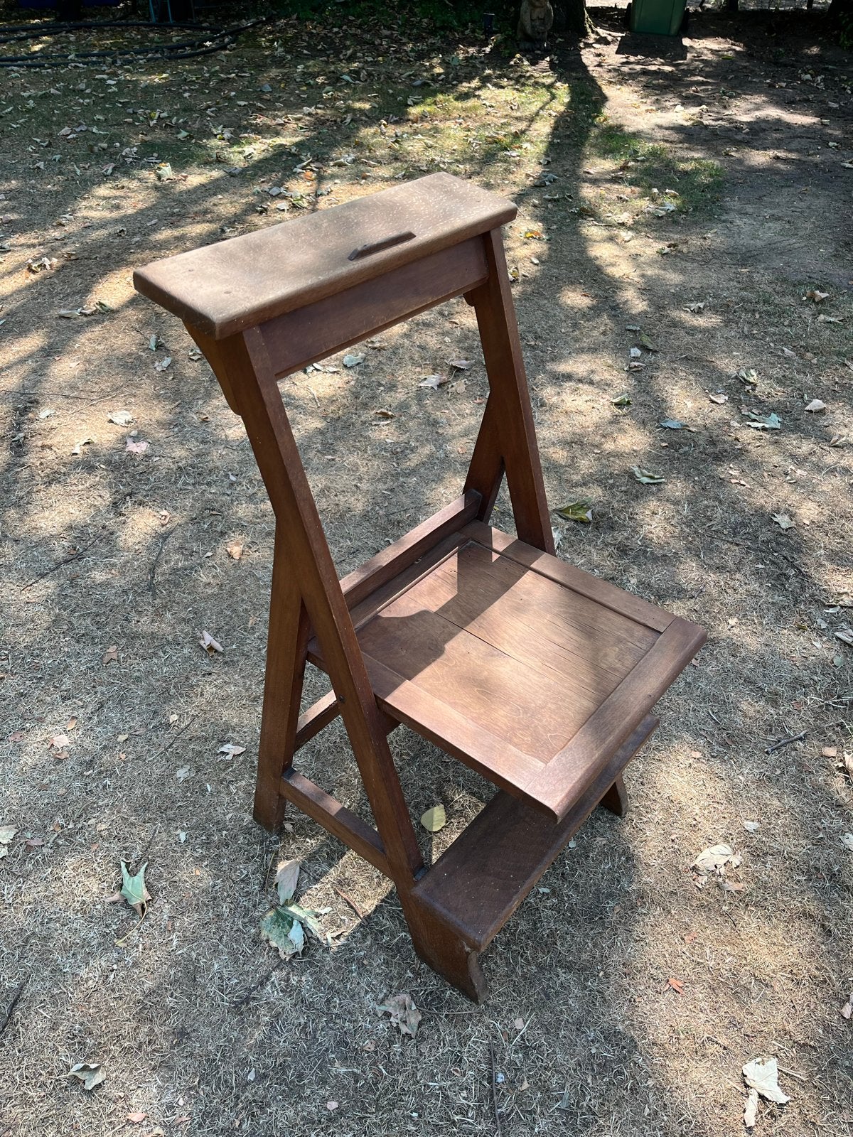 Antieke houten bidstoel / knielbank, Ophalen