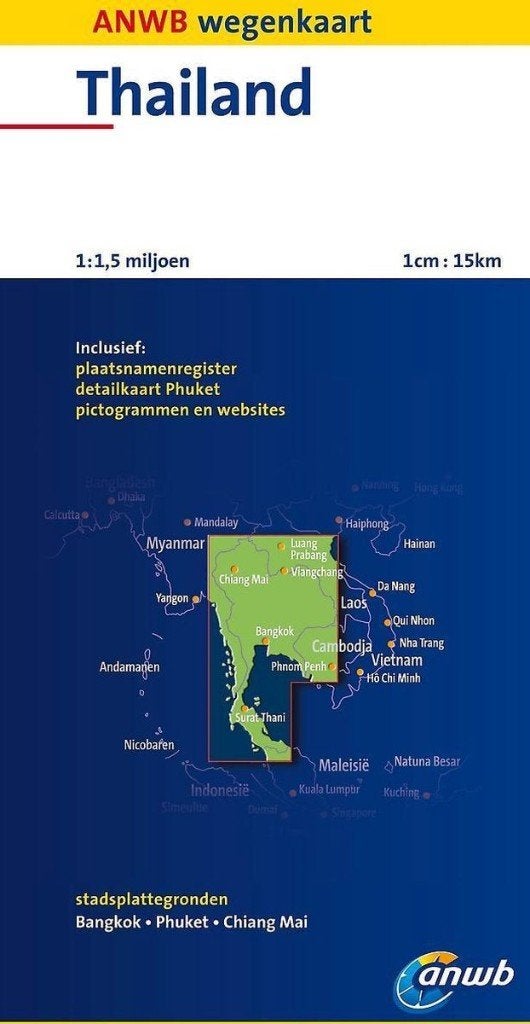 landkaart wegenkaart atlas THAILAND ANWB, ANWB, 2000 tot heden, Ophalen of Verzenden, Wereld