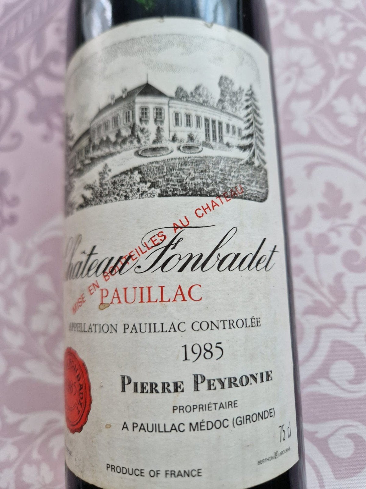Château Fonbadet Pauillac 1985 Rode Wijn, Ophalen of Verzenden, Gebruikt, Frankrijk, Rode wijn