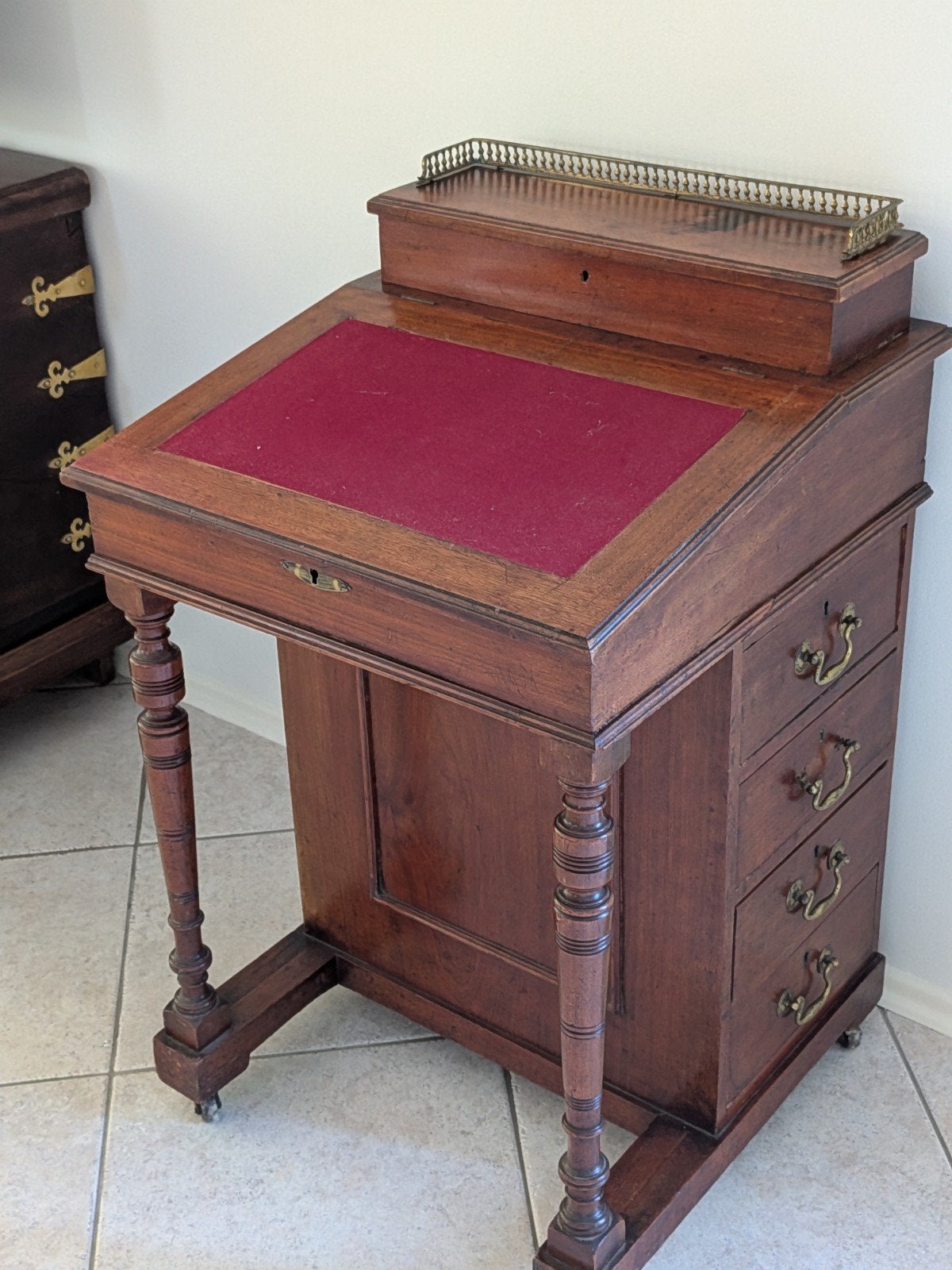 antieke 1870  mahoniehouten Davenport bureau, Ophalen