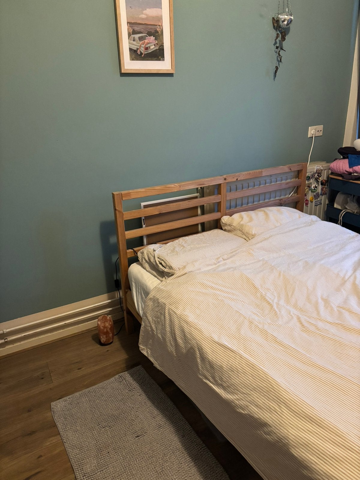 Bed 140x200 ikea inclusief matras + beddengoed, Ophalen, Wit, Tweepersoons, 140 cm