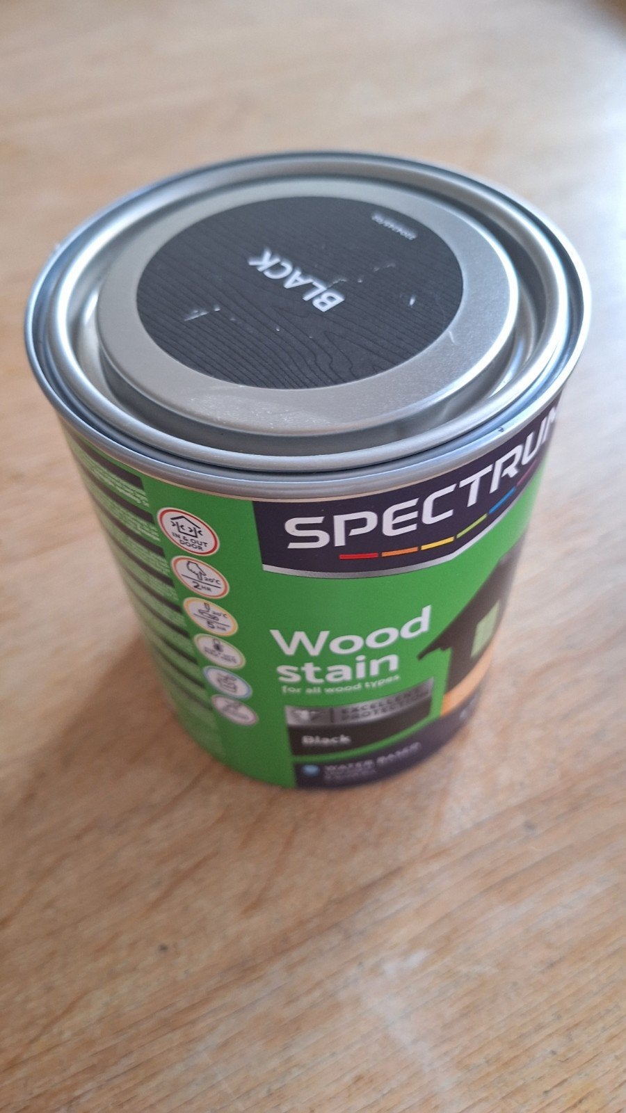 Spectrum Wood Stain Zwart, Doe-het-zelf en Verbouw, Verf, Beits en Lak, Ophalen of Verzenden, Nieuw, Zwart