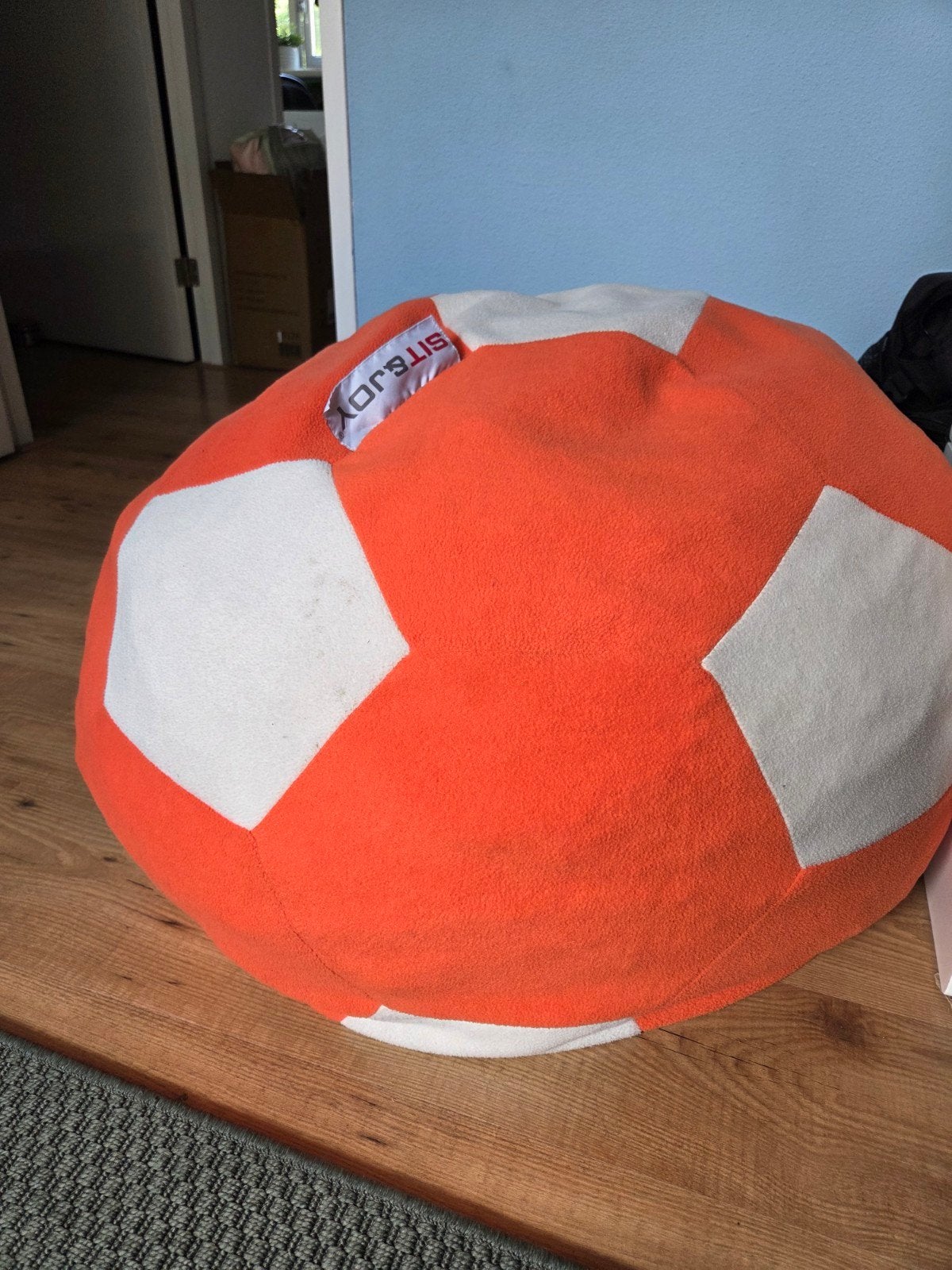 Zitzak Sit&Joy voetbal design, Huis en Inrichting, Zitzakken, Ophalen, Gebruikt, Oranje, Zitzak