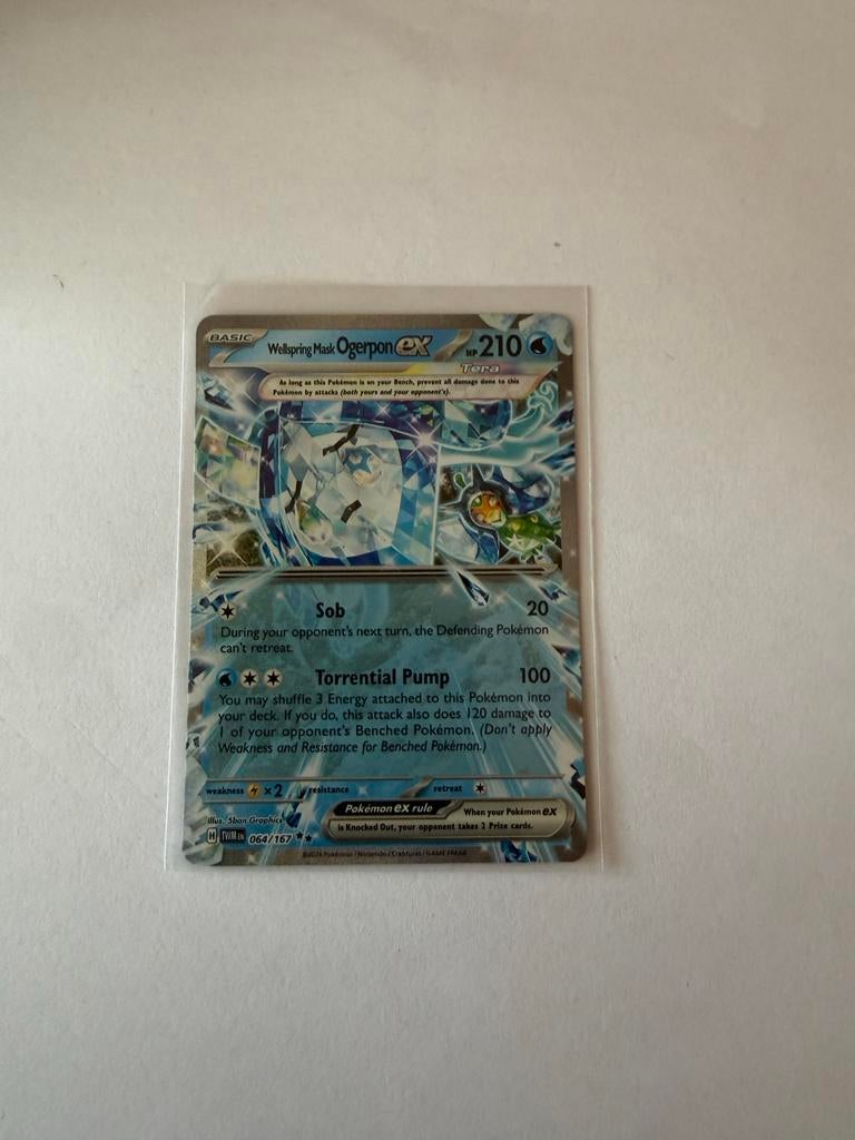 Wellspring Mask Ogerpon ex 064/167 Pokémon kaart, Ophalen of Verzenden, Zo goed als nieuw, Losse kaart