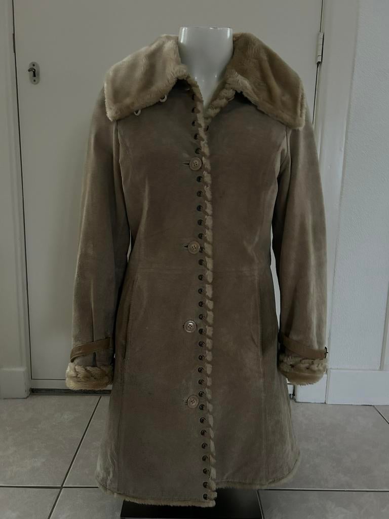 Saki winterjas mt 36, Ophalen of Verzenden, Zo goed als nieuw, Maat 36 (S), Beige