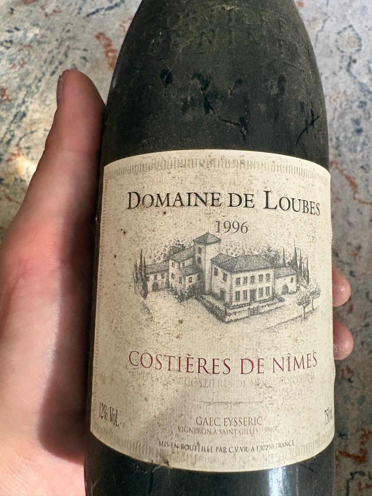 Domaine de Loubes 1996 Costières de Nîmes - Decoratief, Ophalen of Verzenden, Gebruikt, Frankrijk, Rode wijn