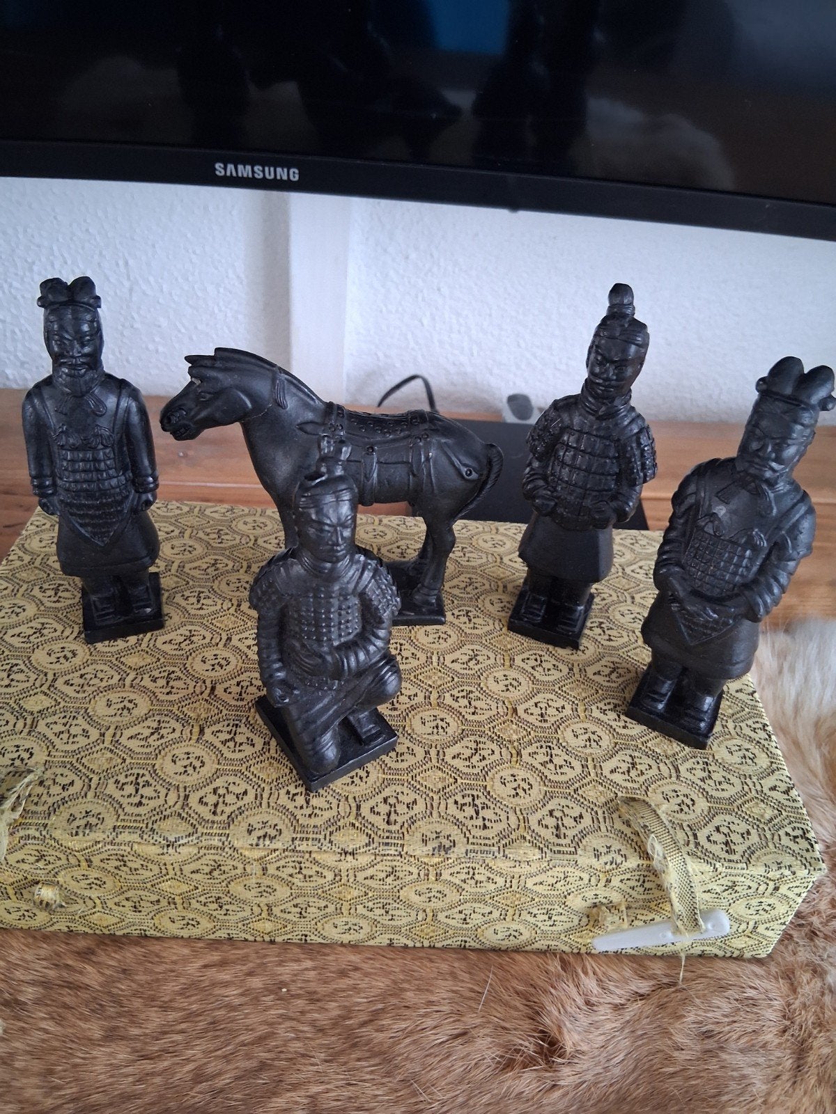 Terracotta Leger Beelden Set in Luxe Doos, Antiek en Kunst, Kunst | Beelden en Houtsnijwerken, Minder dan 20 cm, Ophalen of Verzenden