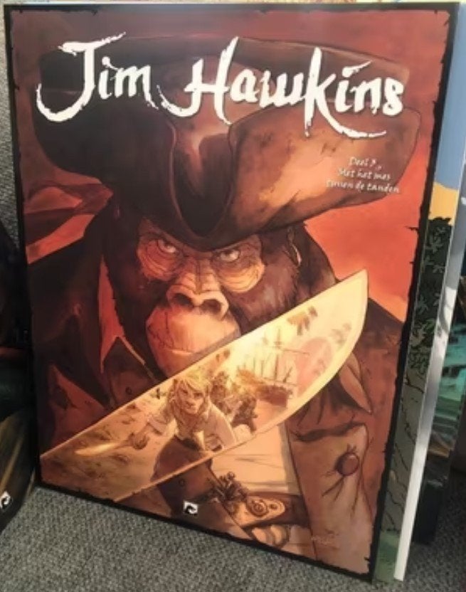 met het mes tussen de tanden jim hawkins j1 b1, Boeken, Eén stripboek, Ophalen of Verzenden, Zo goed als nieuw