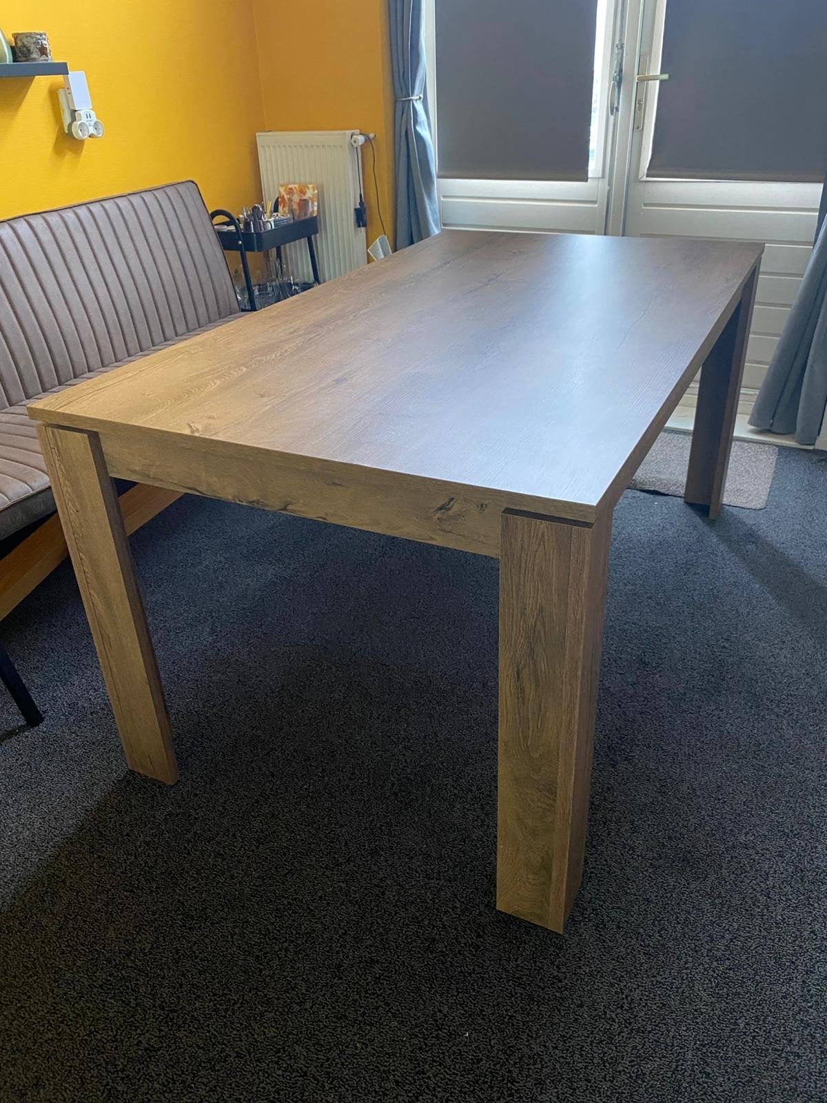 Eettafel 160 bij 90cm., Ophalen, 50 tot 100 cm, Zo goed als nieuw, Vijf personen of meer