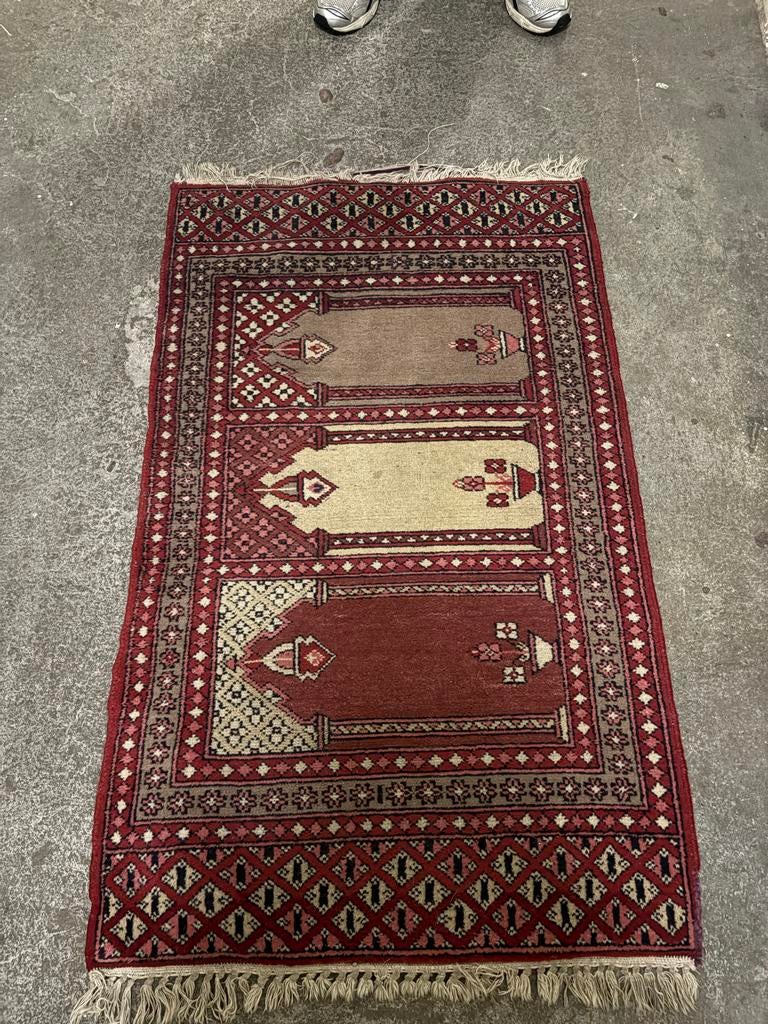 Origineel Perzisch tapijt - Handgeknoopt, Gebruikt, 100 tot 150 cm, Rechthoekig, Rood