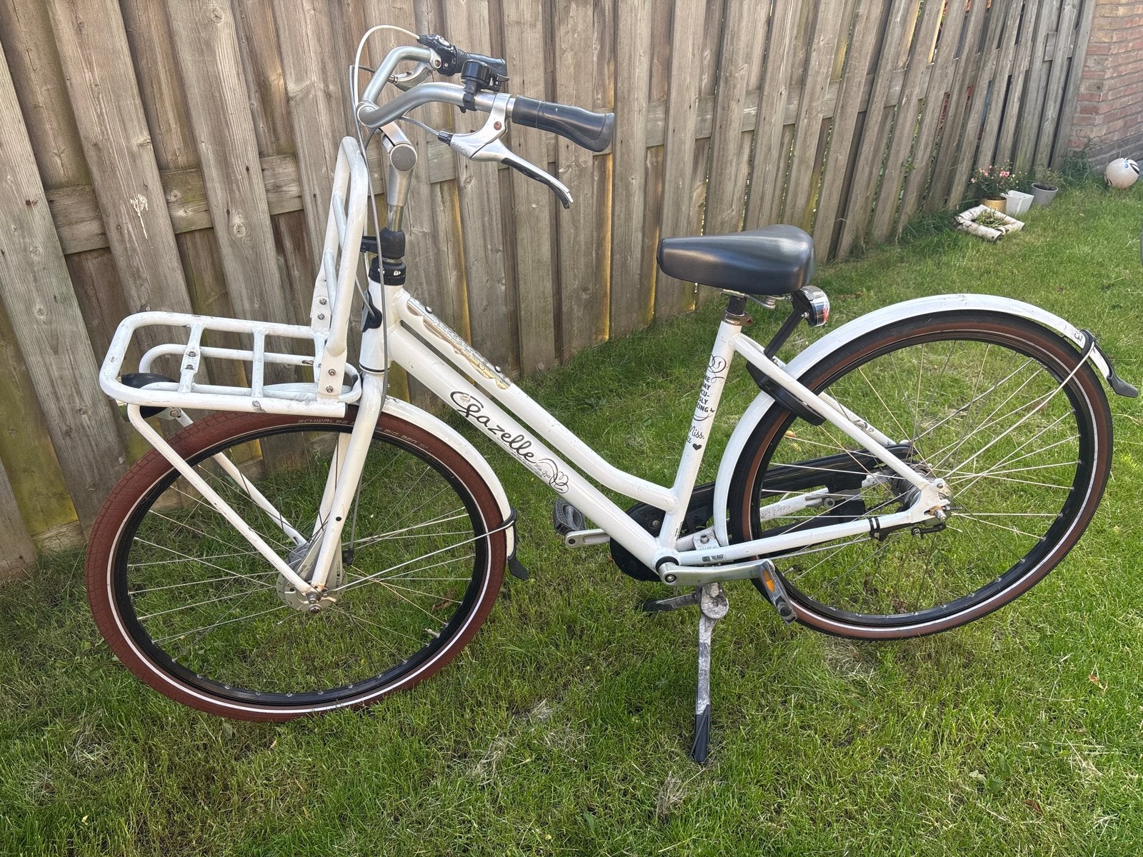 Gazelle Damesfiets met Voordrager - Wit, 3 Versnellingen, Fietsen en Brommers, Fietsen | Dames | Damesfietsen, Ophalen, Terugtraprem