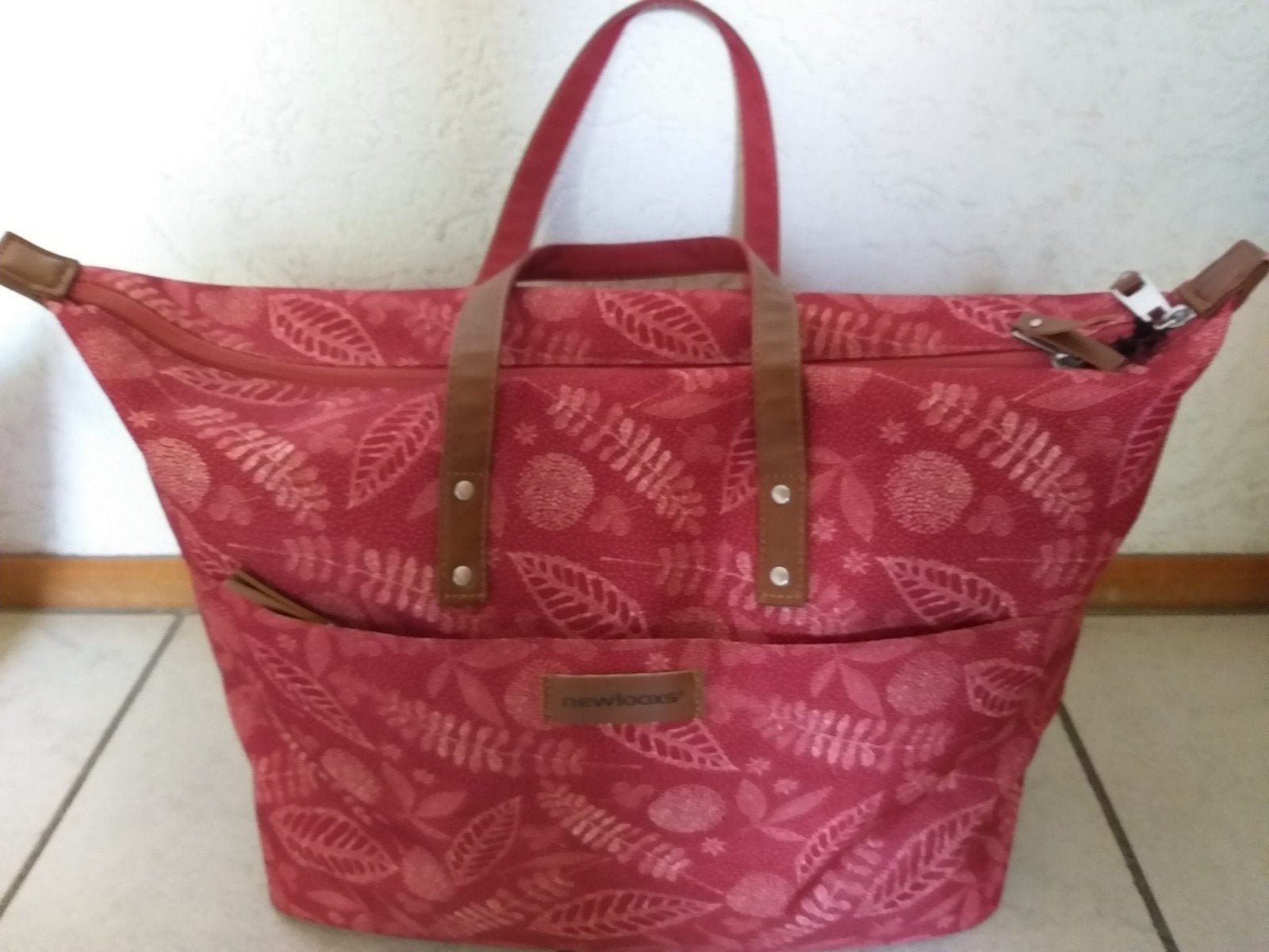 New Looxs Tendo Nomi Laptoptas - Rood met Bladprint, Ophalen of Verzenden, Zo goed als nieuw, Rood, Handtas