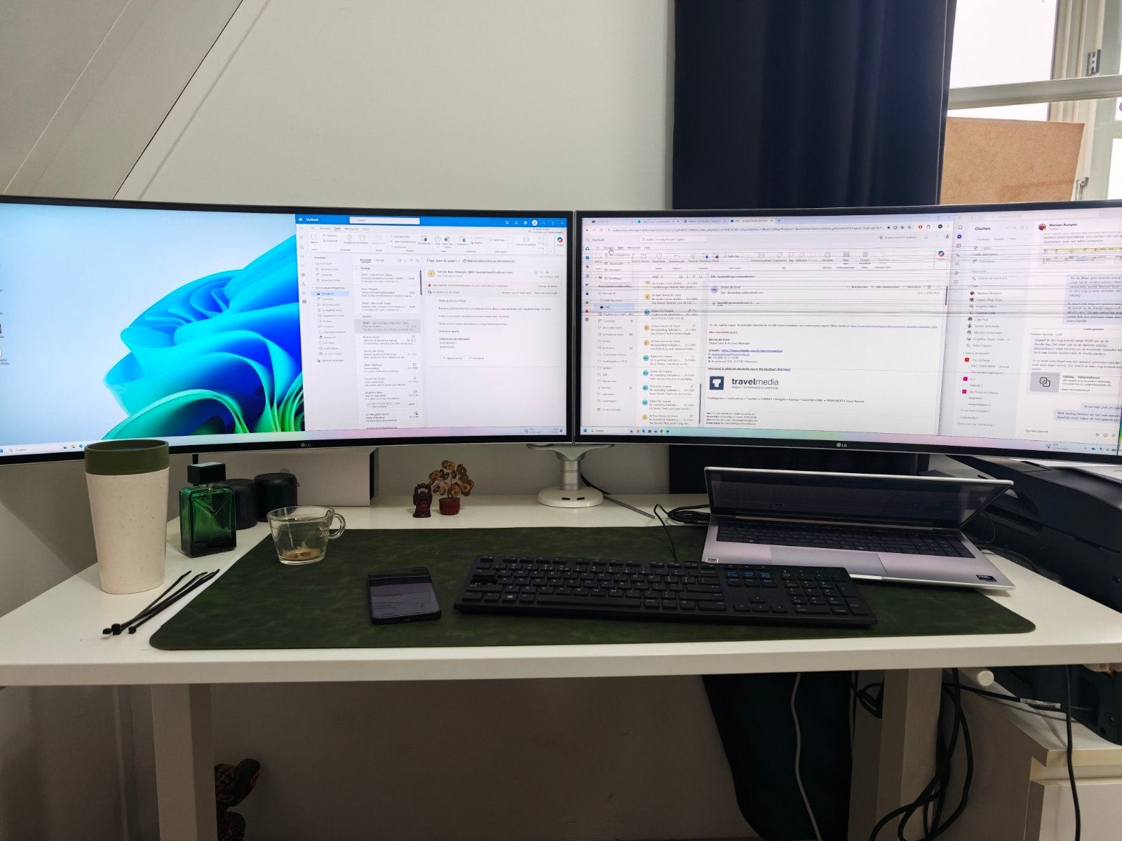 2x LG 34 inch Ultrawide Curved Monitoren (1 met defect), Ophalen, Gebruikt, IPS, Ultrawide