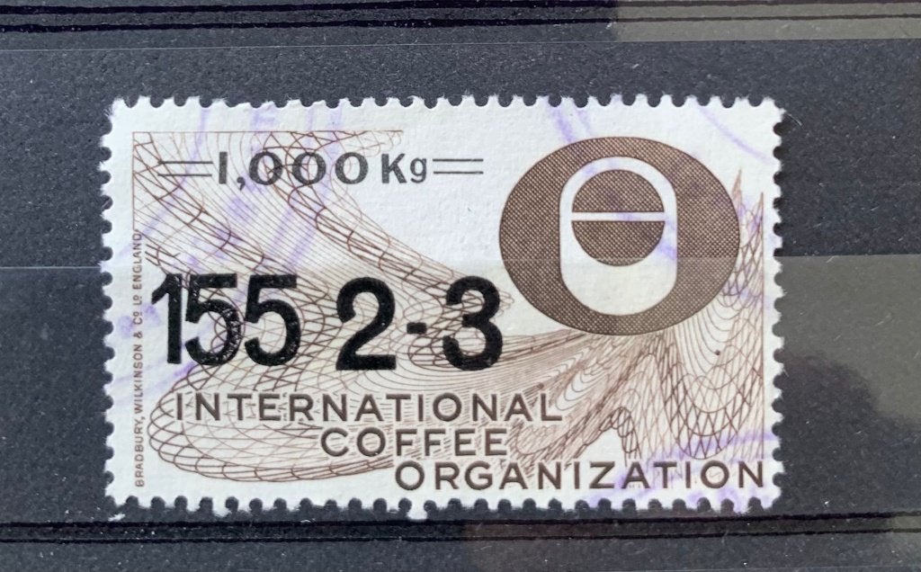 Sluitzegel Int Coffee Org 1000kg, Verzenden, Na 1940, Gestempeld