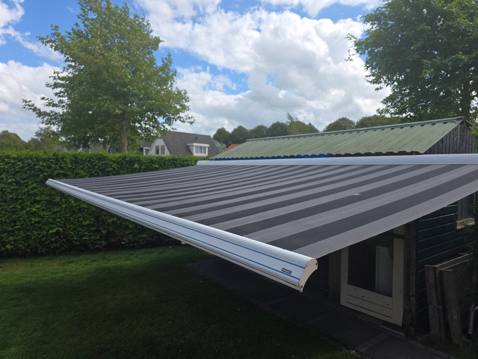 Electrisch zonnescherm  5.50 x3.00, Ophalen of Verzenden, Zo goed als nieuw