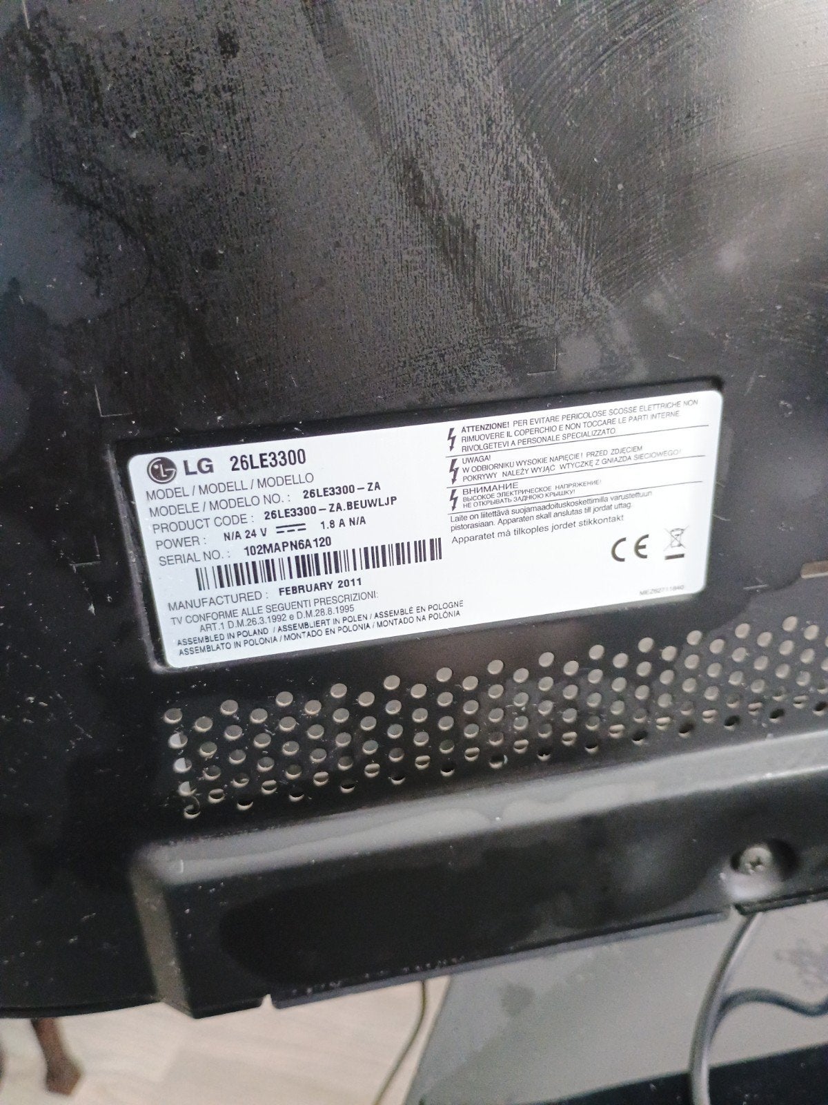 LG kleuren televisie 26 inch, Ophalen of Verzenden, 100 cm of meer, 50 Hz, LG
