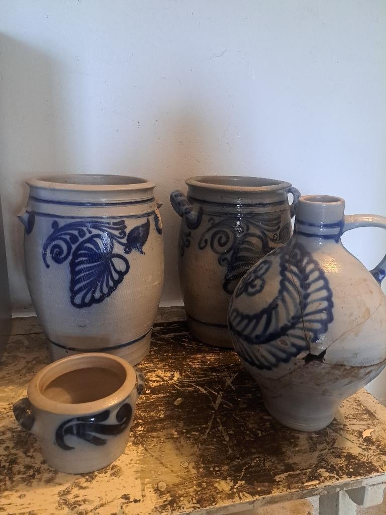 Vintage bloempotten, Ophalen, Gebruikt, Rond, Aardewerk