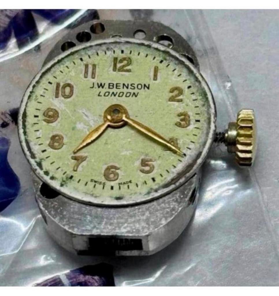 Vintage J W JW Benson - London Swiss Watch Horloge onderdeel, Ophalen of Verzenden, Overige materialen