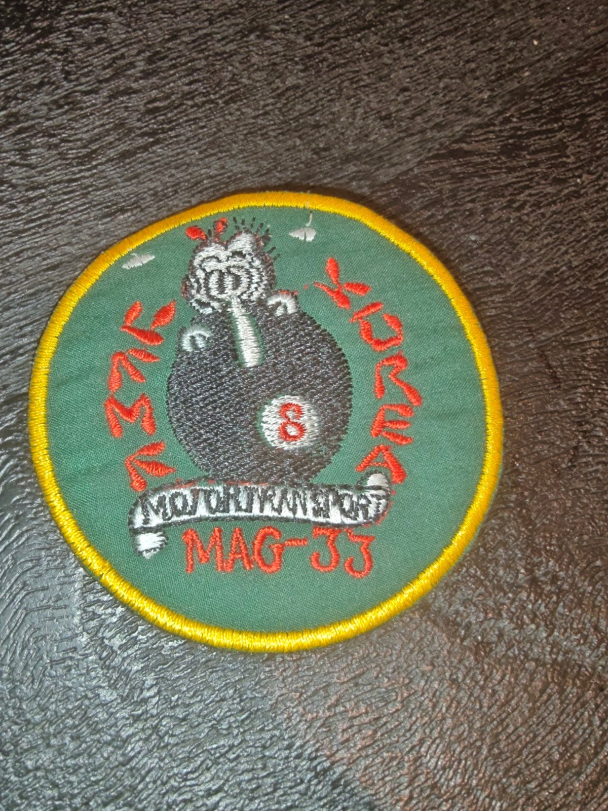 Behind the 8 Ball - Patch - MAG 33 - MOTOR TRANSPORT - Korea, Ophalen of Verzenden, Luchtmacht, Amerika, Embleem of Badge