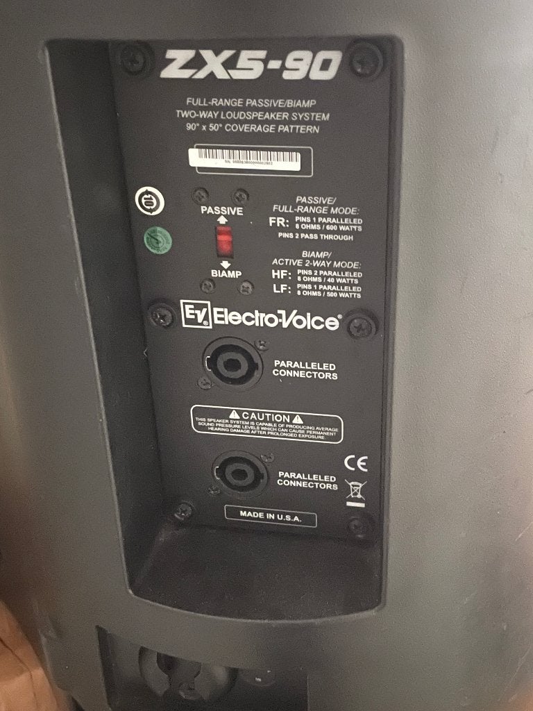 EV  ZX5-90 speakers, Gebruikt, Party speaker, Ophalen, 150 watt of meer