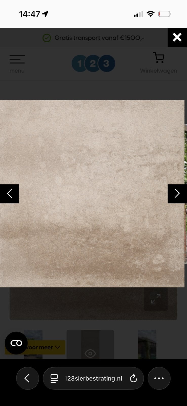 Texas zand betonnen tegels 60x60 cm - 10m² nieuw, Ophalen, Nieuw, 10 m² of meer, Vloertegels