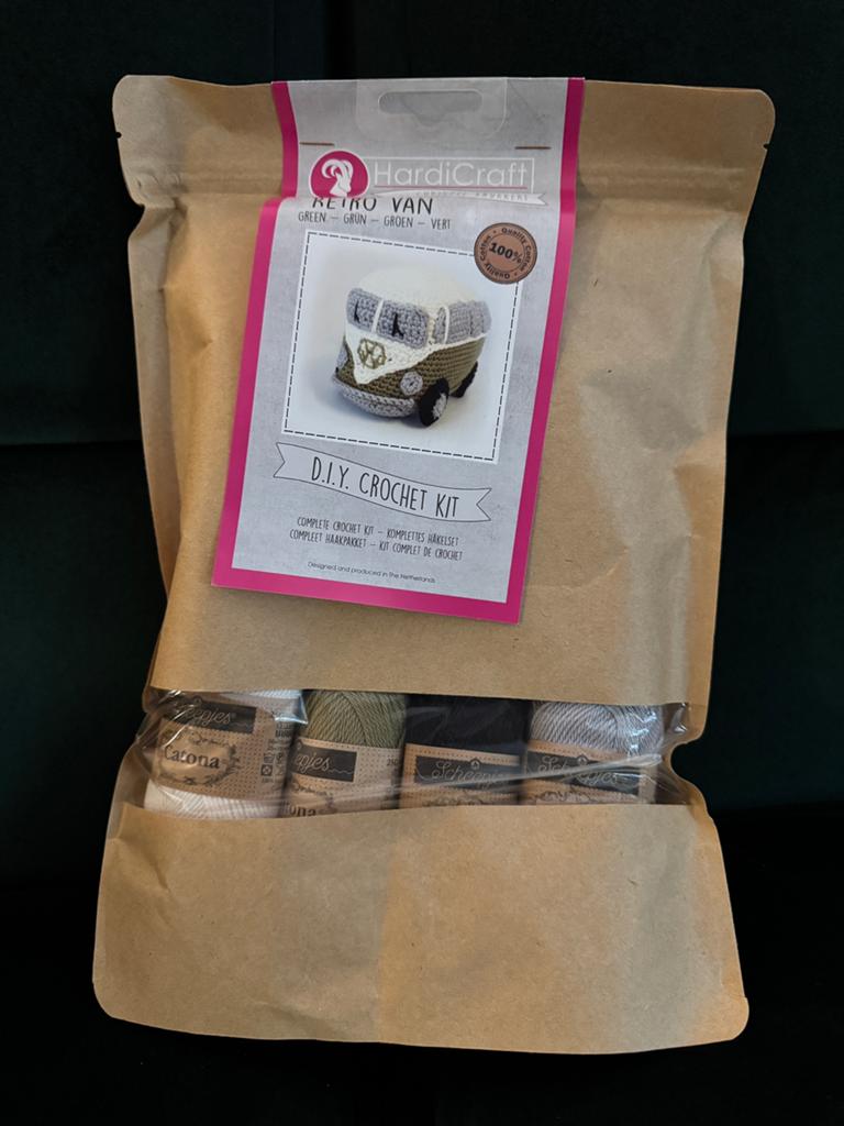 Haak setje mini retro busje, Ophalen of Verzenden, Nieuw, Haken, Wol of Garen