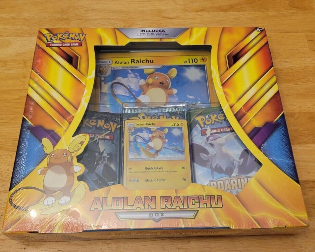 Pokemon ongeopende alolan raichu box, geseald. roaring skies, Ophalen of Verzenden, Zo goed als nieuw, Boosterbox, Foil