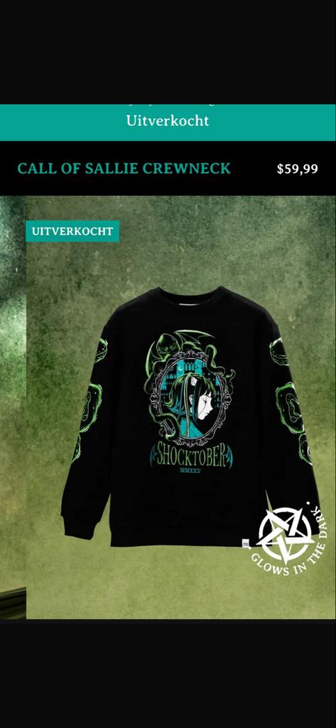 Call of Sallie Crewneck - Glow in the Dark Sweater, Ophalen of Verzenden, Nieuw, Maat 38/40 (M), Zwart