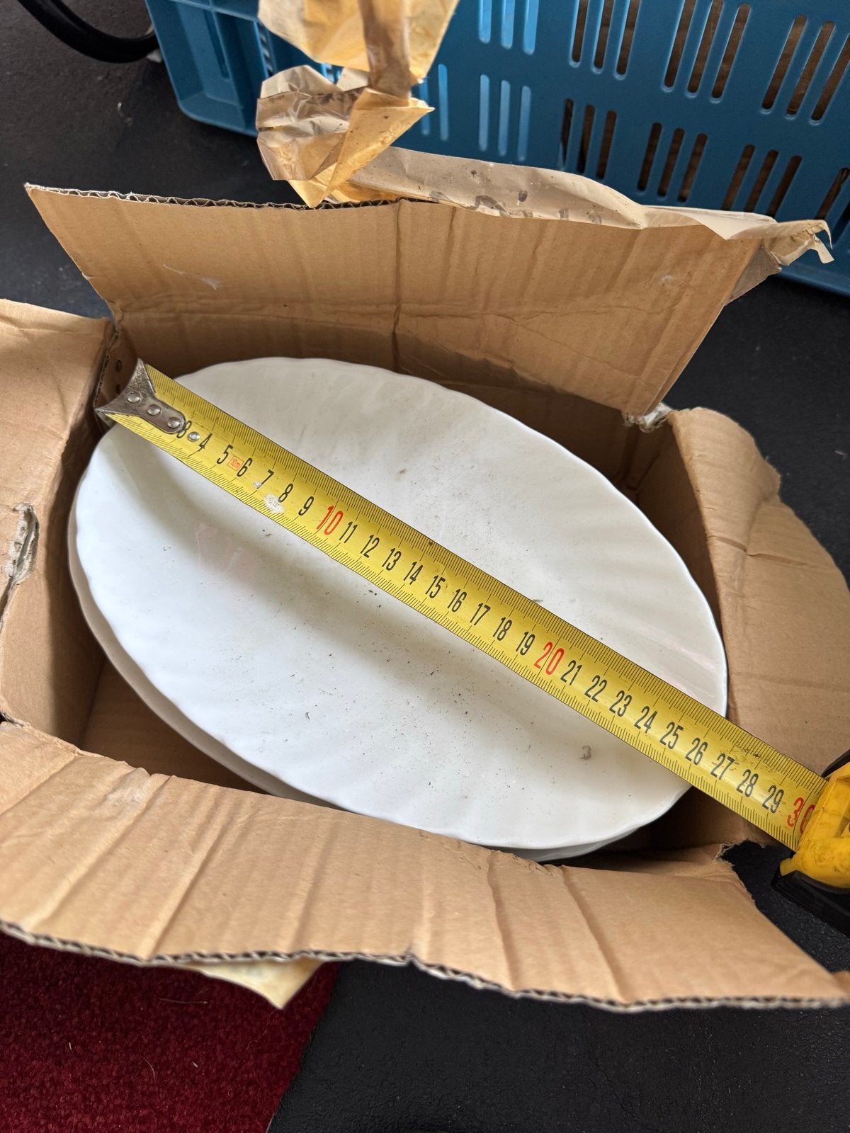 7 Witte Ovale Borden - Gebruikt, Ophalen, Gebruikt, Keramiek, Bord(en)