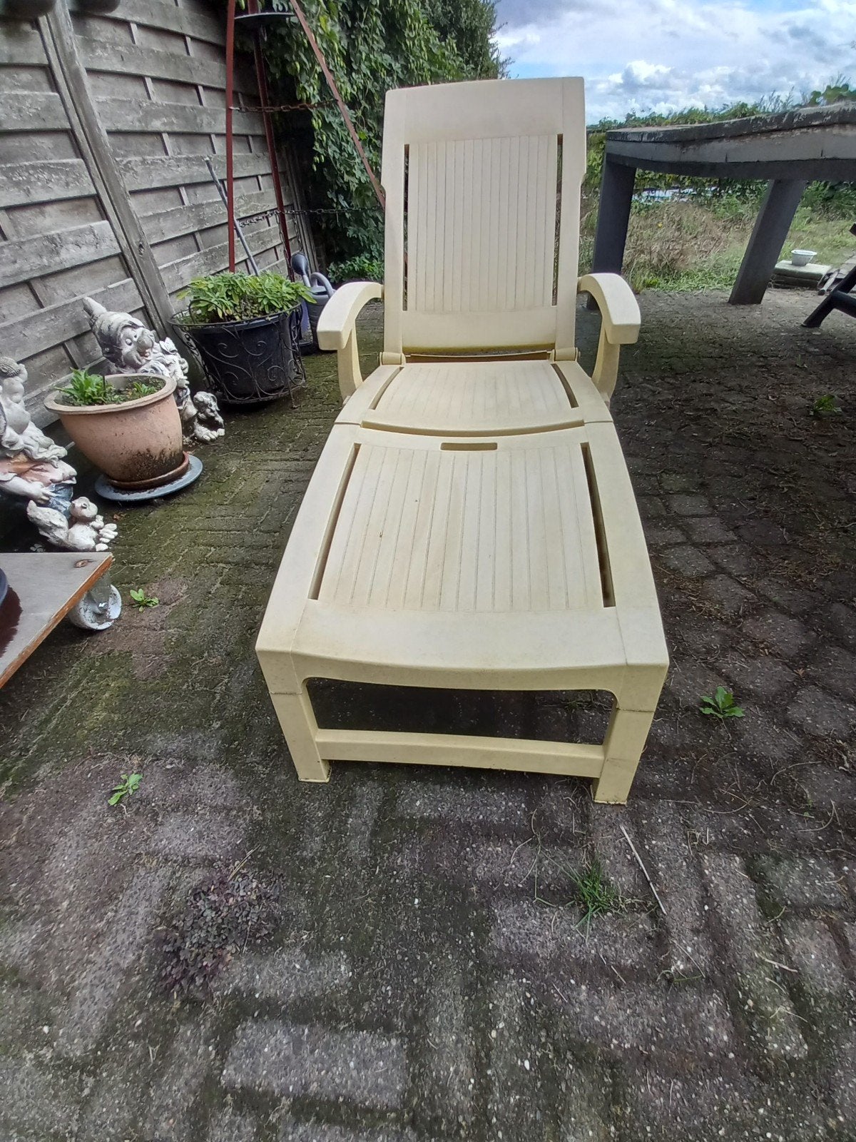 tuin ligstoel, Tuin en Terras, Ligbedden, Ophalen, Gebruikt, Kunststof, Inklapbaar