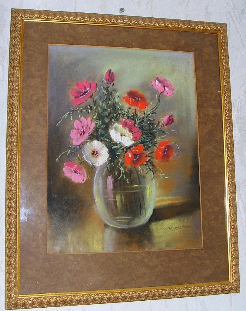 Prachtig schilderij Stilleven met bloemen H.van Wijngaarden, Ophalen of Verzenden