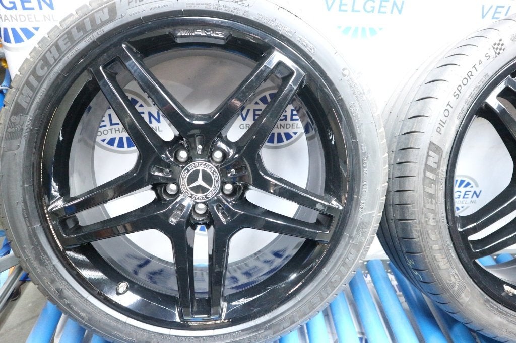 21 inch Mercedes GLE ML velgen AMG + zomerbanden origineel, Gebruikt, 265 mm, Banden en Velgen, Nvt