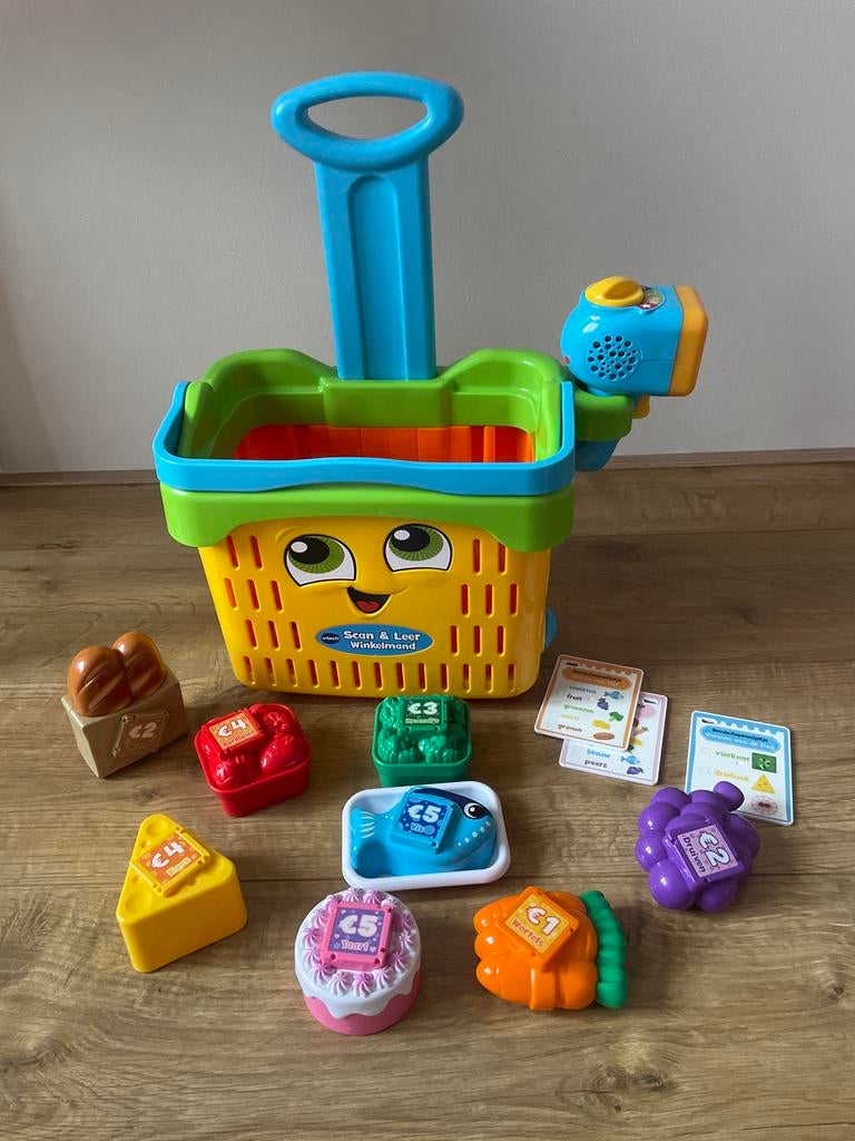 Vtech Scan & Leer Boodschappenmand met accessoires, Kinderen en Baby's, Speelgoed | Vtech, Ophalen of Verzenden, Zo goed als nieuw