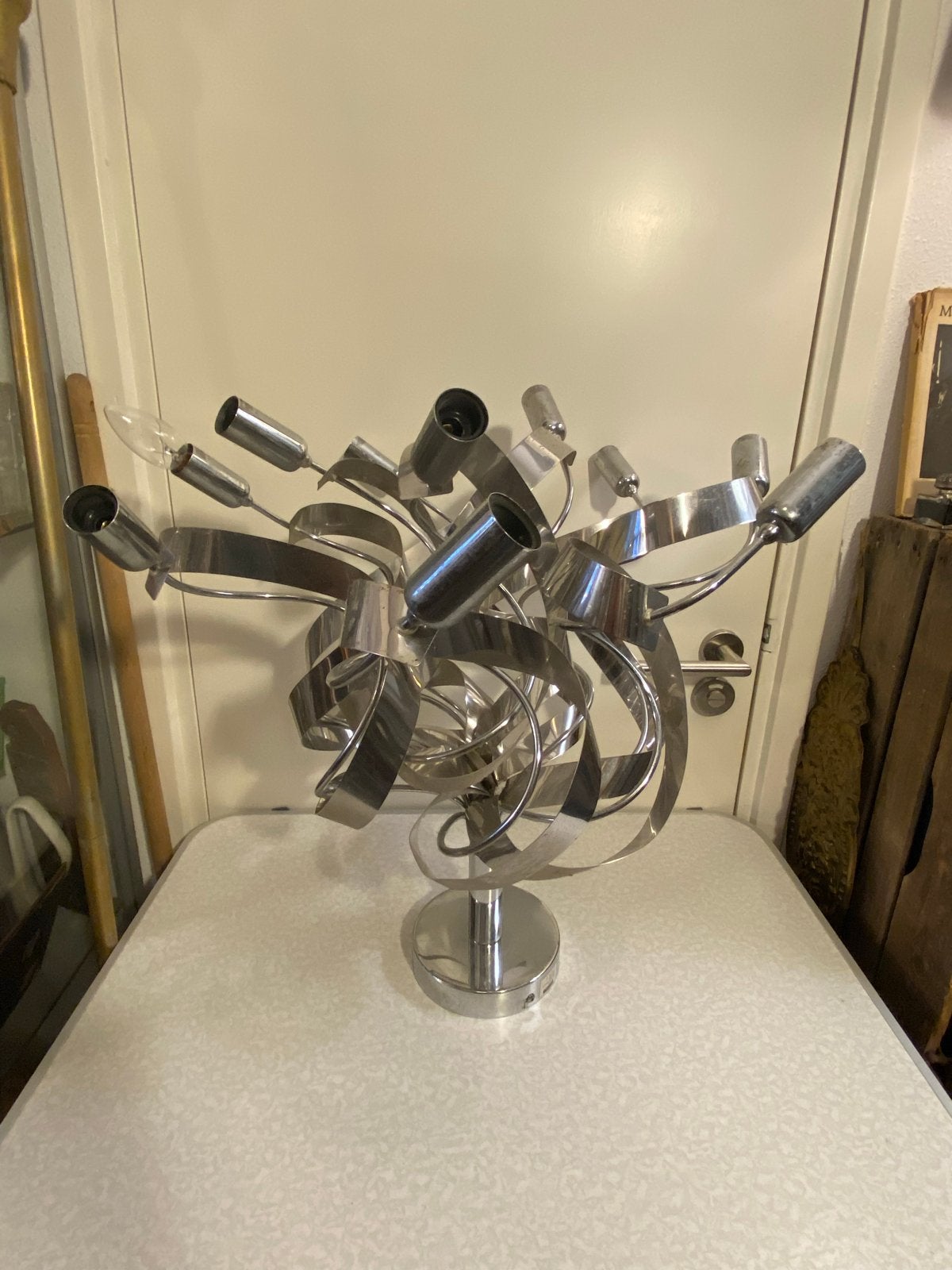 Moderne metalen plafondlamp - Vandeheg design, Ophalen of Verzenden, Gebruikt, Metaal