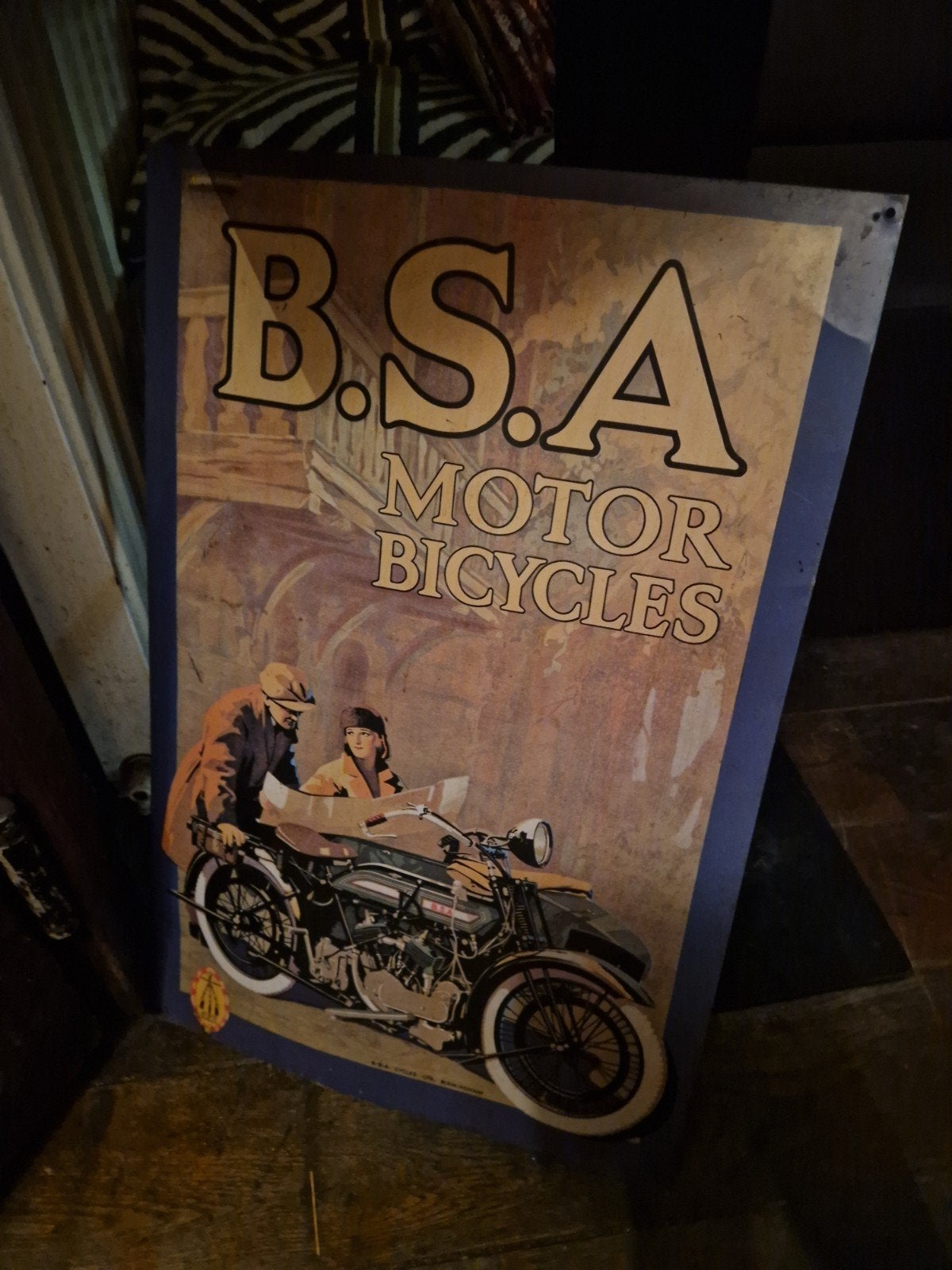 b.s.a. motor bicycles, Ophalen, Gebruikt, Reclamebord