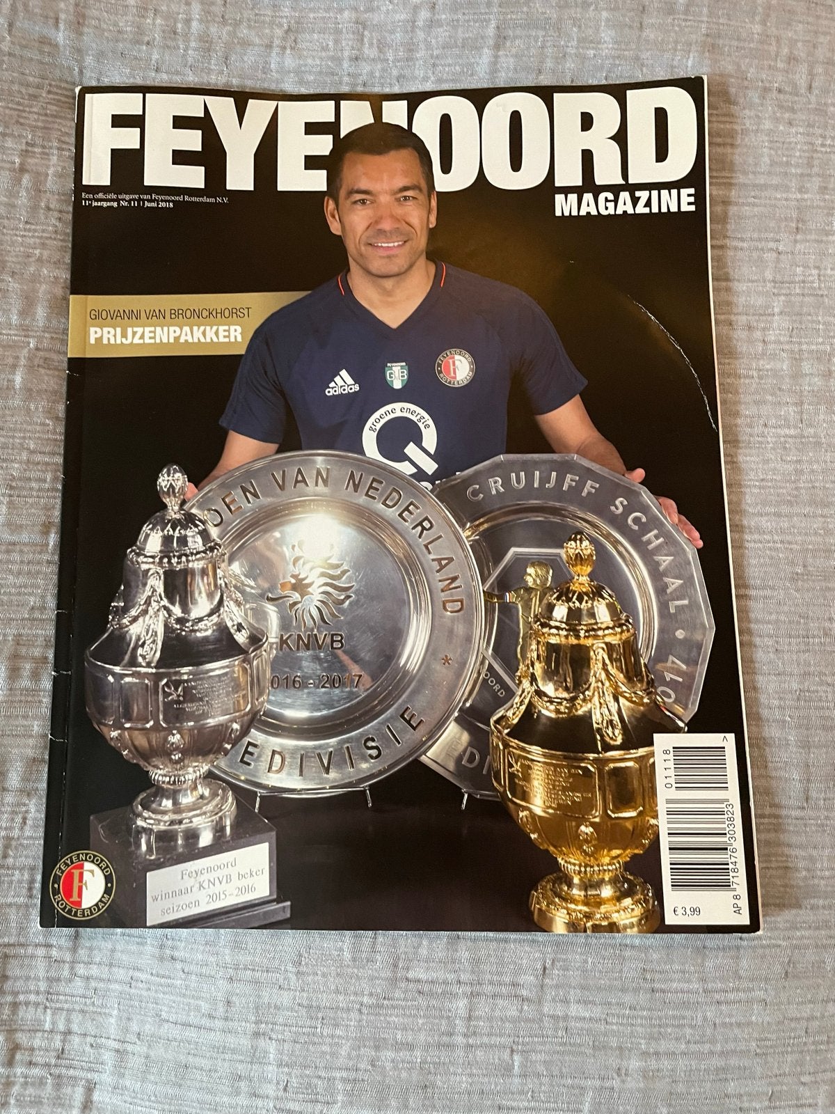 Feyenoord Magazine juni 2018 - Giovanni van Bronckhorst, Ophalen of Verzenden, Gelezen, Sport en Vrije tijd