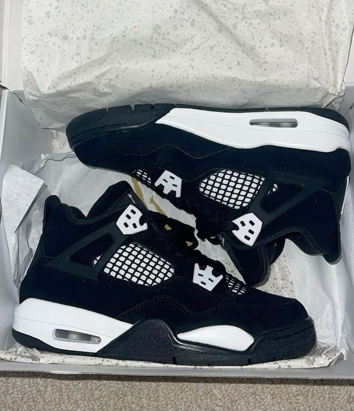 Nike Air Jordan 4 White Thunder, Ophalen, Zo goed als nieuw, Zwart, Sneakers of Gympen