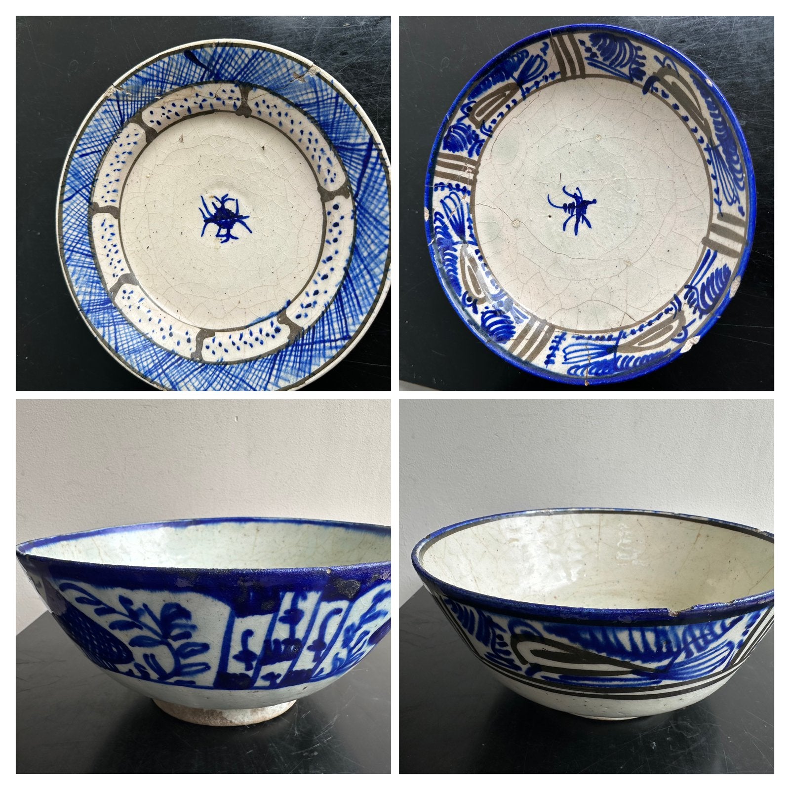 18 / 19 eeuws Lot Perzisch aardewerk Schalen / borden, Antiek en Kunst, Ophalen of Verzenden