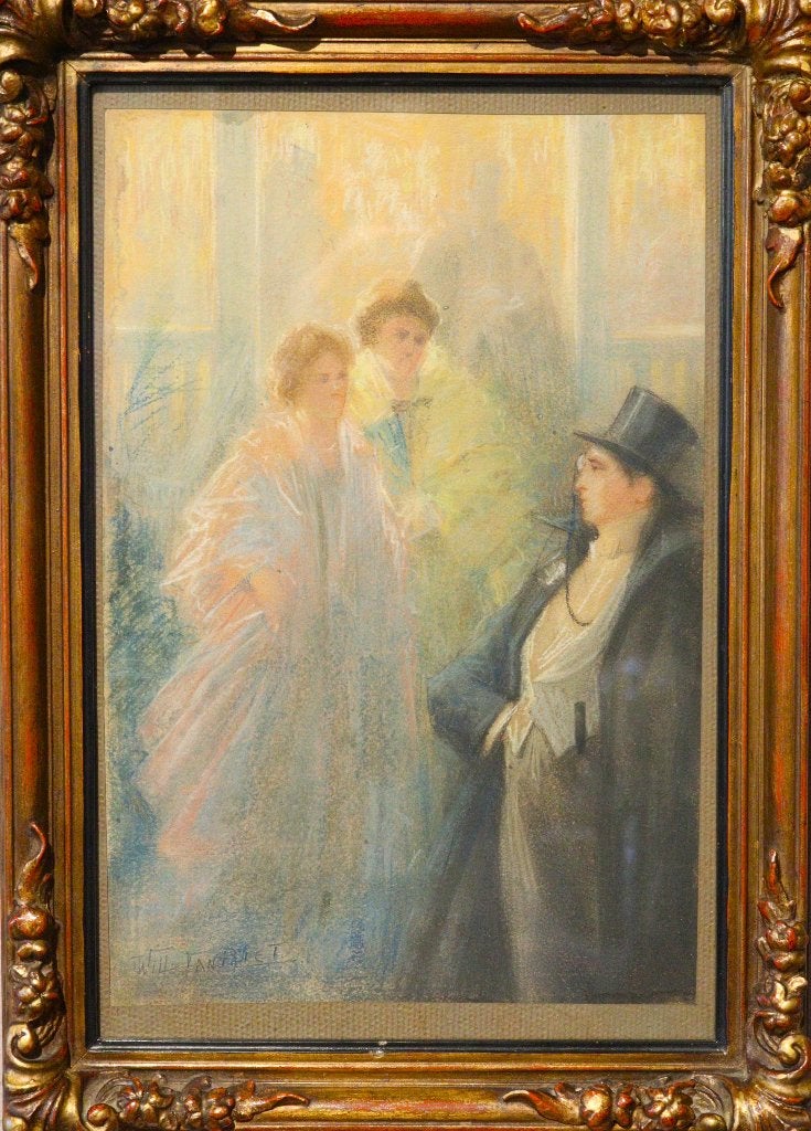 Prachtig pastel van Willy van Riet, Antiek en Kunst, Kunst | Schilderijen | Klassiek, Ophalen of Verzenden