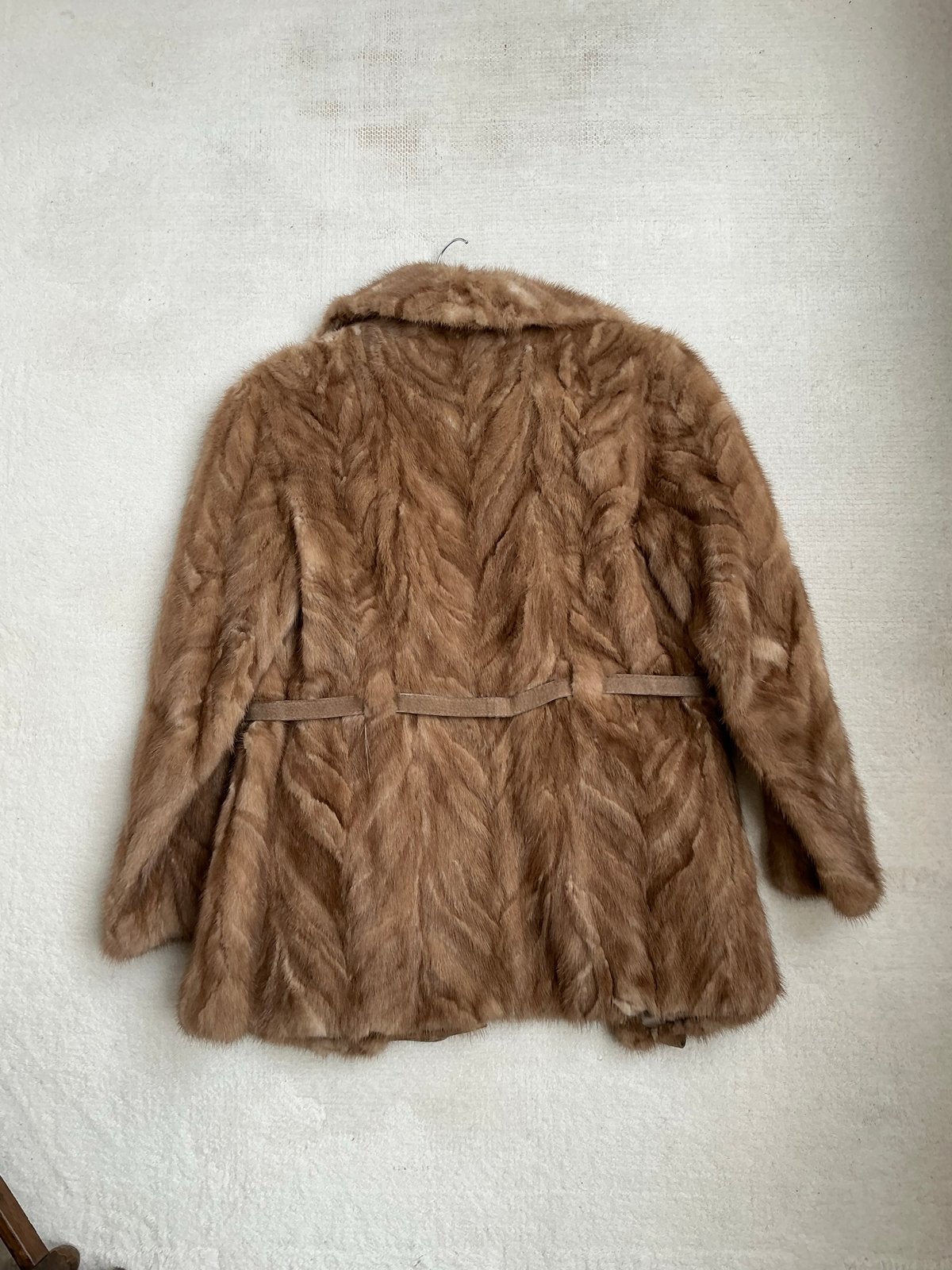 Handgemaakte bontjas, maat 36, prima staat, Kleding | Dames, Jassen | Winter, Ophalen, Zo goed als nieuw, Maat 36 (S), Bruin