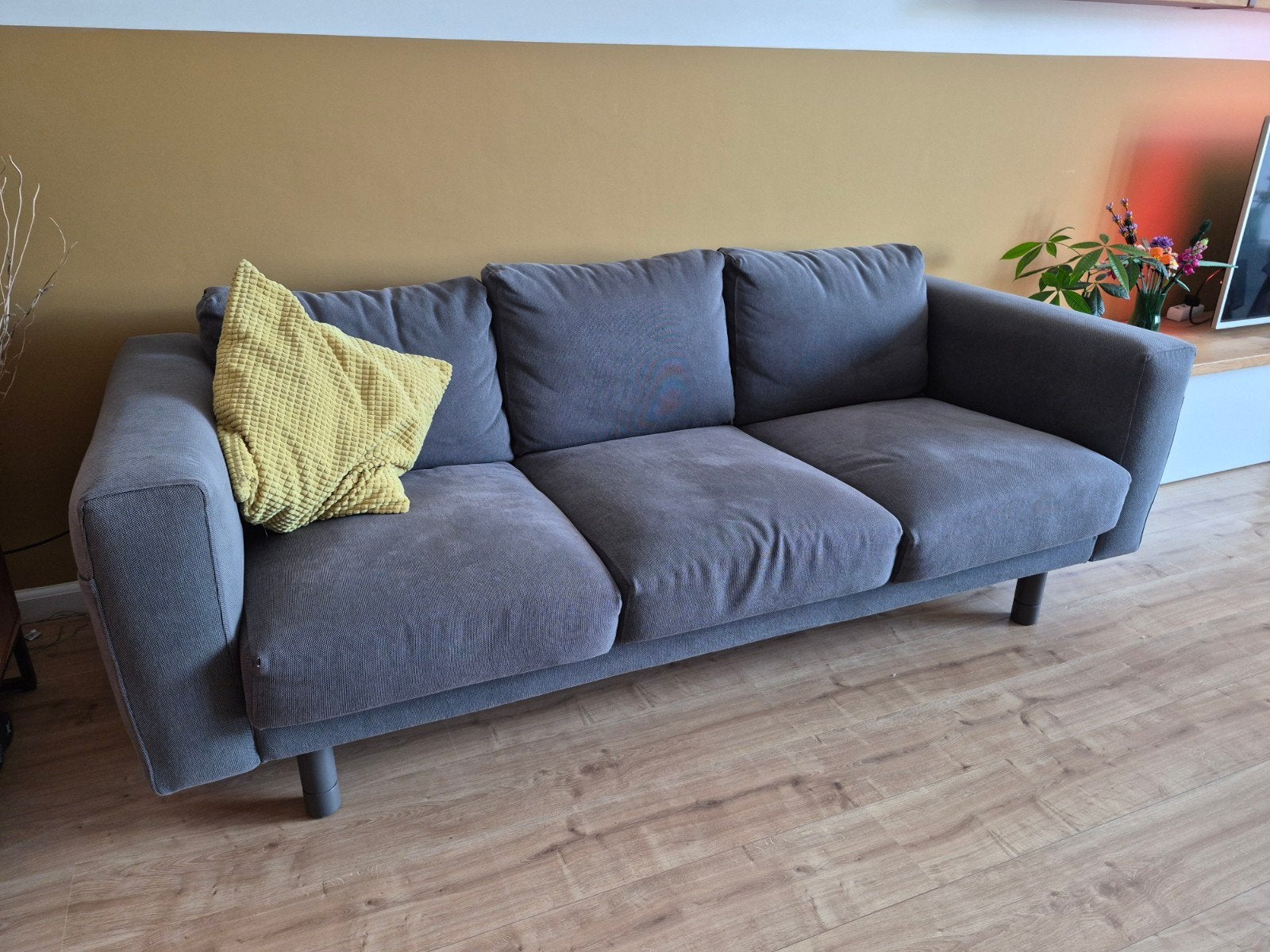 Ikea Norsborg 3-zitsbank - Grijs, Ophalen, Gebruikt, Modern, Scandinavisch, Driepersoons