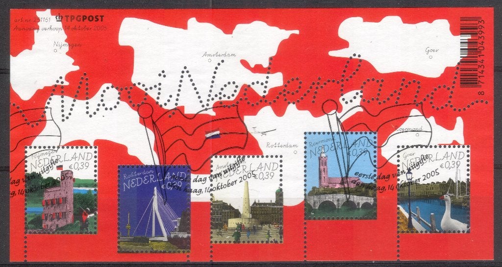 Blok (123) - Mooi Nederland 2005 - 2 velletjes - gestempeld, Verzenden, Na 1940, Gestempeld