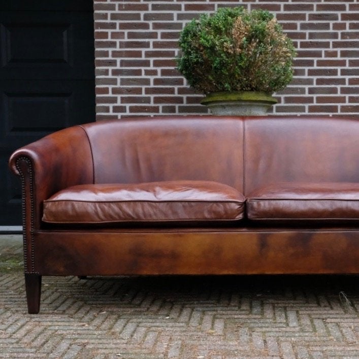 leren Design bank - origineel Engels, Ophalen, Minder dan 75 cm, Zo goed als nieuw, Design Modern Engels Chesterfield industrieel